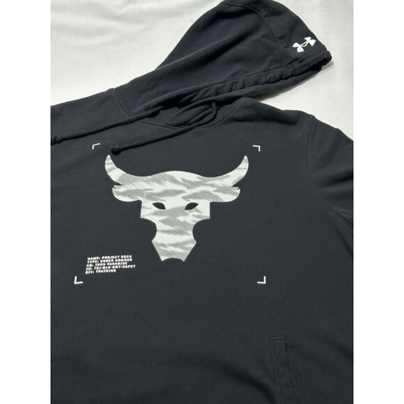 Under Armour Men's Project Rock Short Sleeve Hoodie Terry 1370465 Size Medium - Picture 2 of 8